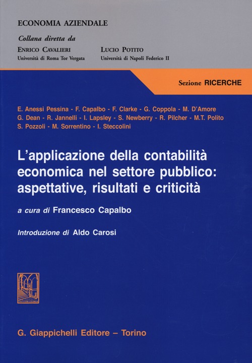 L'applicazione della contabilità economica nel settore pubblico: aspettative, risultati e criticità