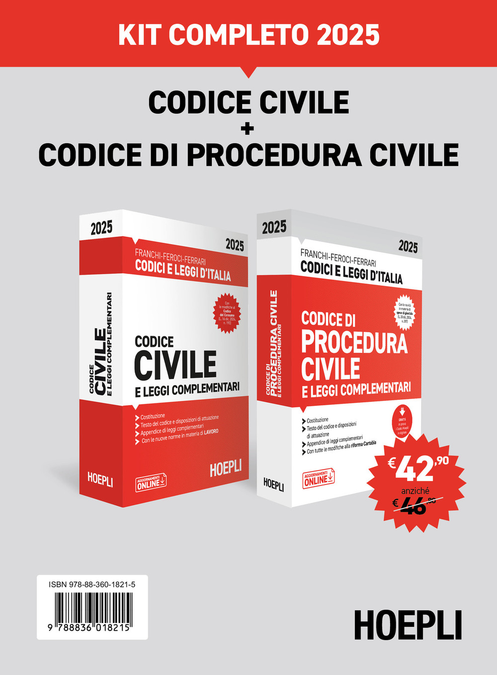 Codice civile e Codice di procedura civile 2025. Kit completo