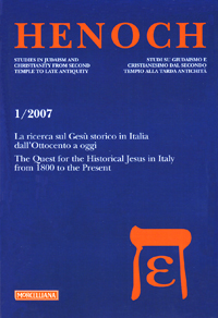 Henoch (2007). Ediz. bilingue. Vol. 1: La ricerca sul Gesù storico in Italia dall'Ottocento a oggi