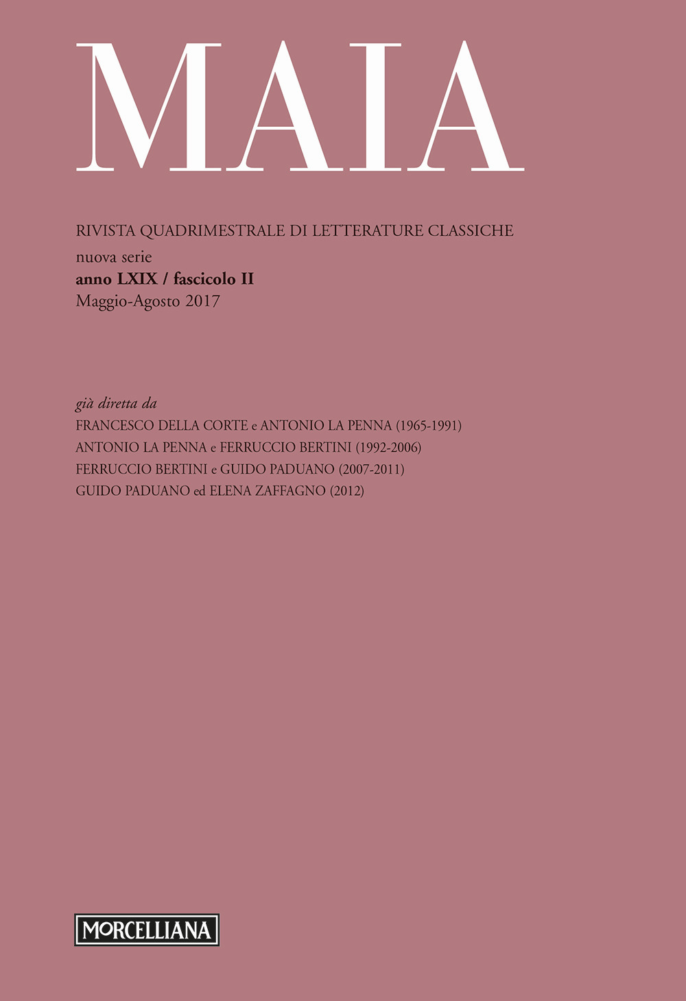 Maia. Rivista di letterature classiche (2017). Vol. 2