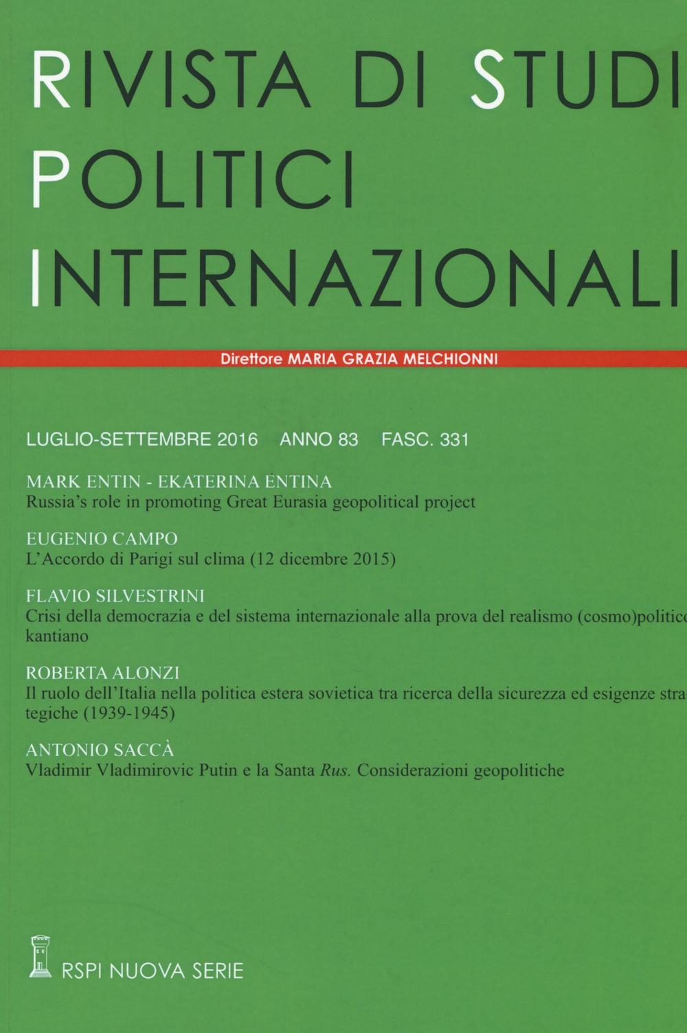 Rivista di studi politici internazionali. Vol. 3