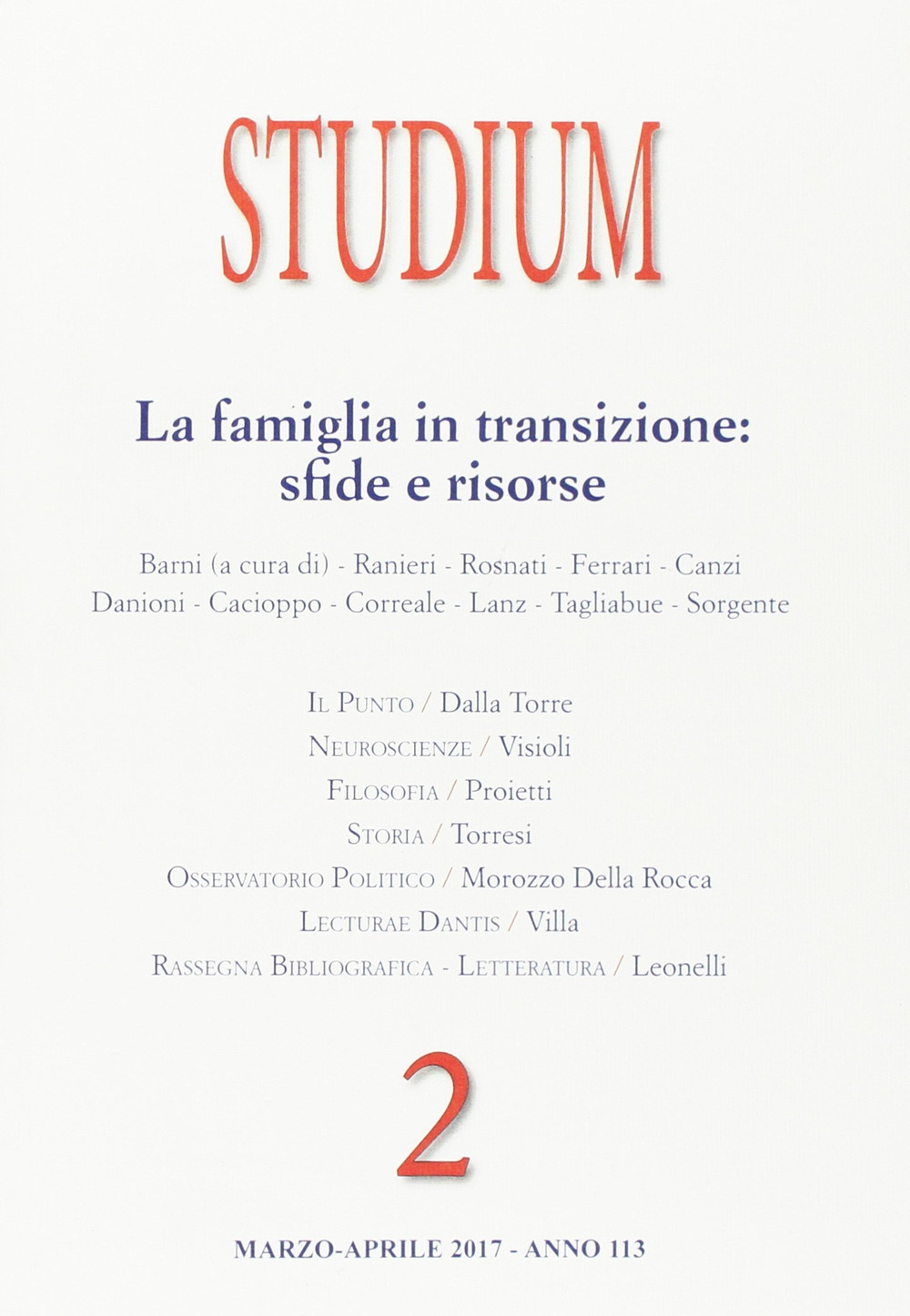 Studium  (2017). Vol. 2: La famiglia in transizione: sfide e risorse