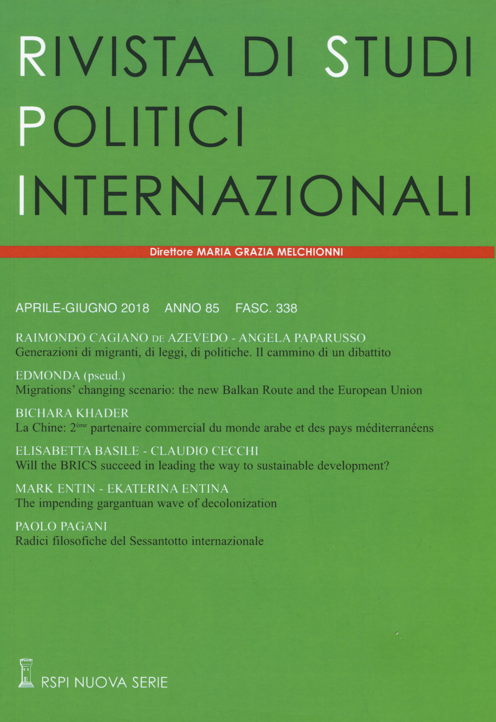 Rivista di studi politici internazionali (2018). Vol. 2