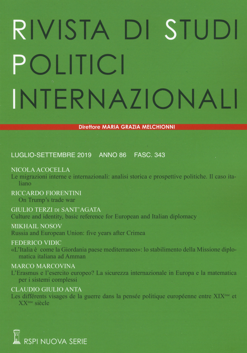 Rivista di studi politici internazionali (2019). Vol. 3