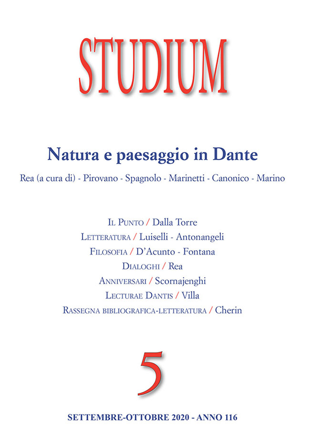 Studium (2020). Vol. 5: Natura e paesaggio in Dante