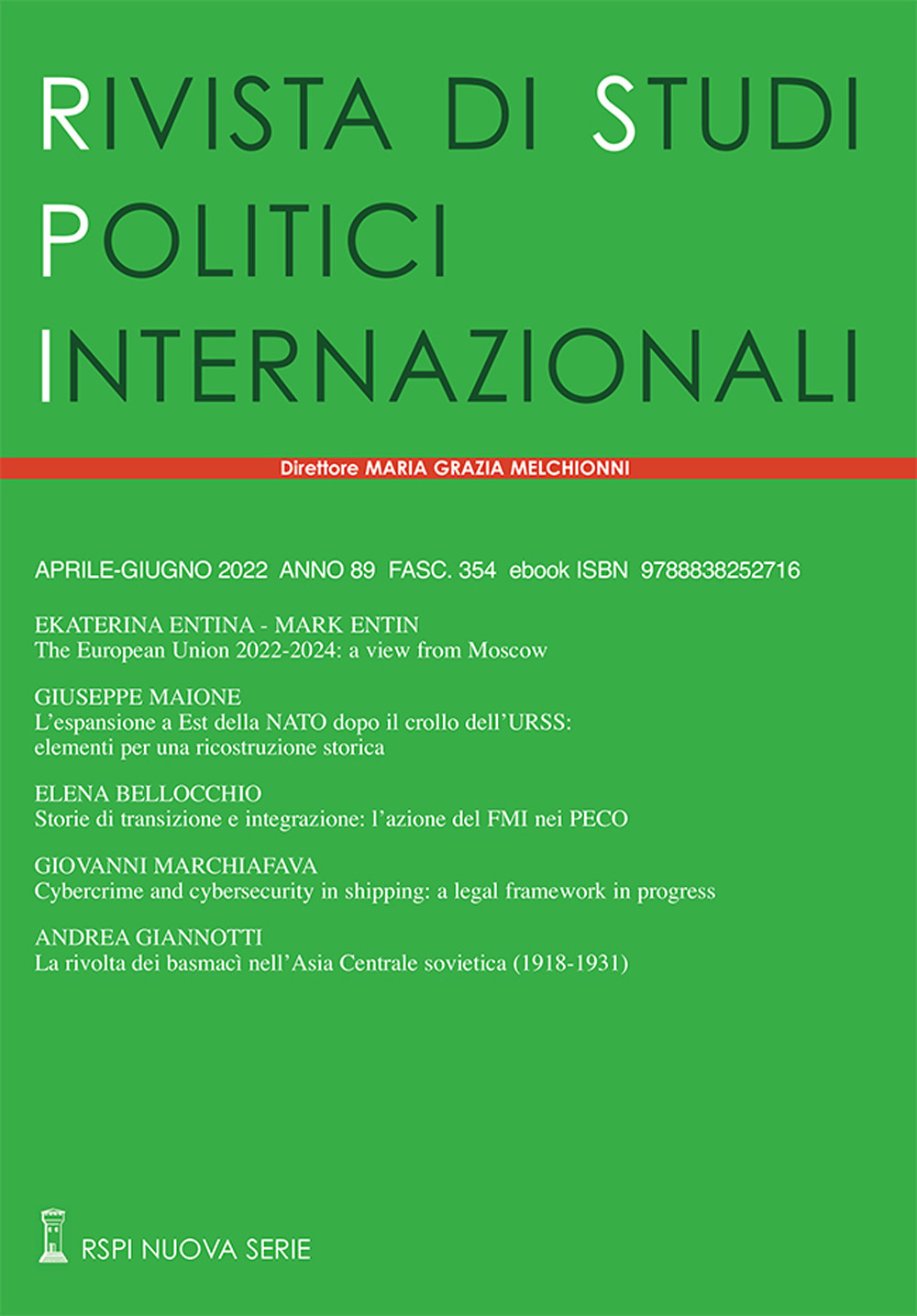 Rivista di studi politici internazionali (2022). Vol. 2