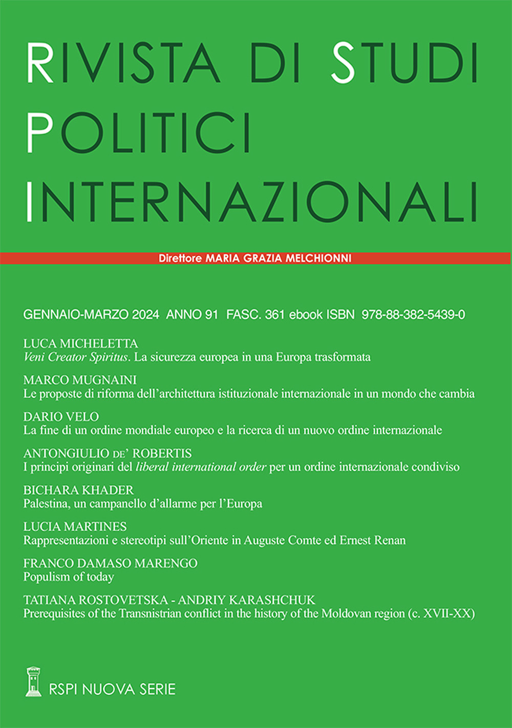Rivista di studi politici internazionali (2024). Vol. 1