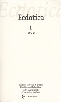 Ecdotica (2004). Vol. 1