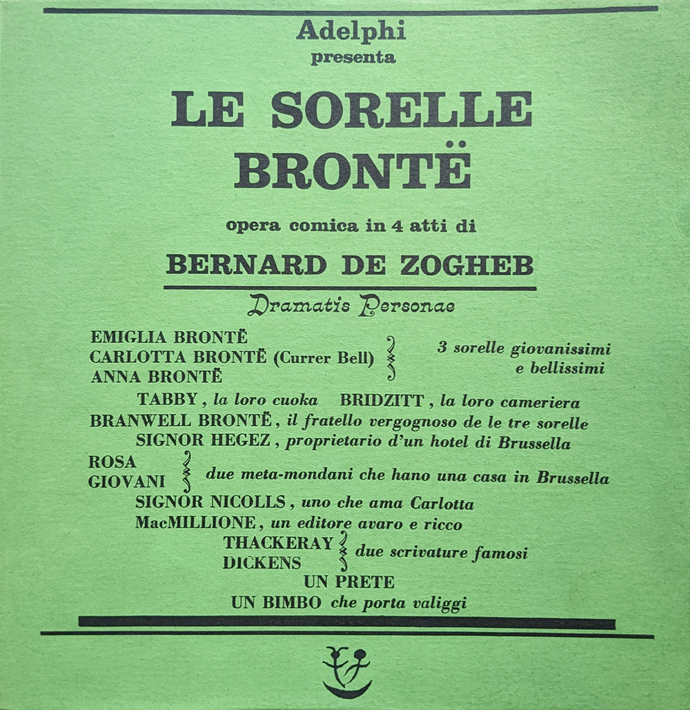 Le sorelle Brontë. Opera comica in quattro atti