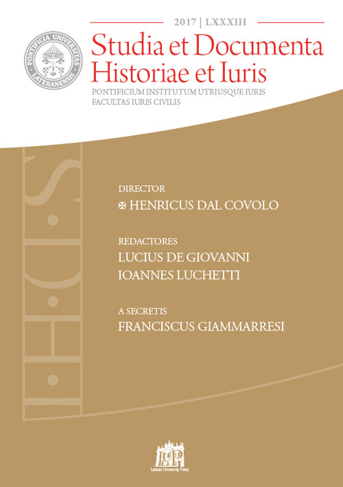 Studia et documenta historiae et iuris (2017). Vol. 83