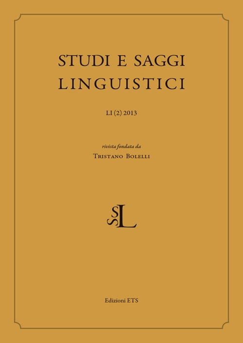 Studi e saggi linguistica (2013). Ediz. italiana e inglese. Vol. 2