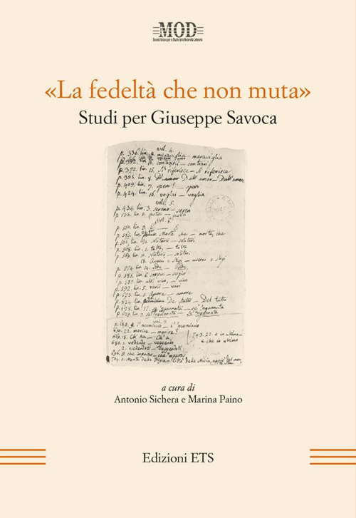 «La fedeltà che non muta». Studi per Giuseppe Savoca