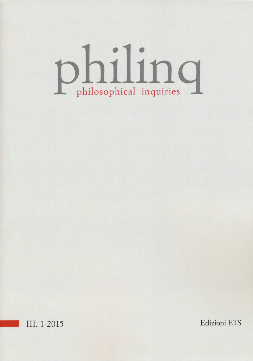 Philinq. Philosophical inquiries (2015). Vol. 1