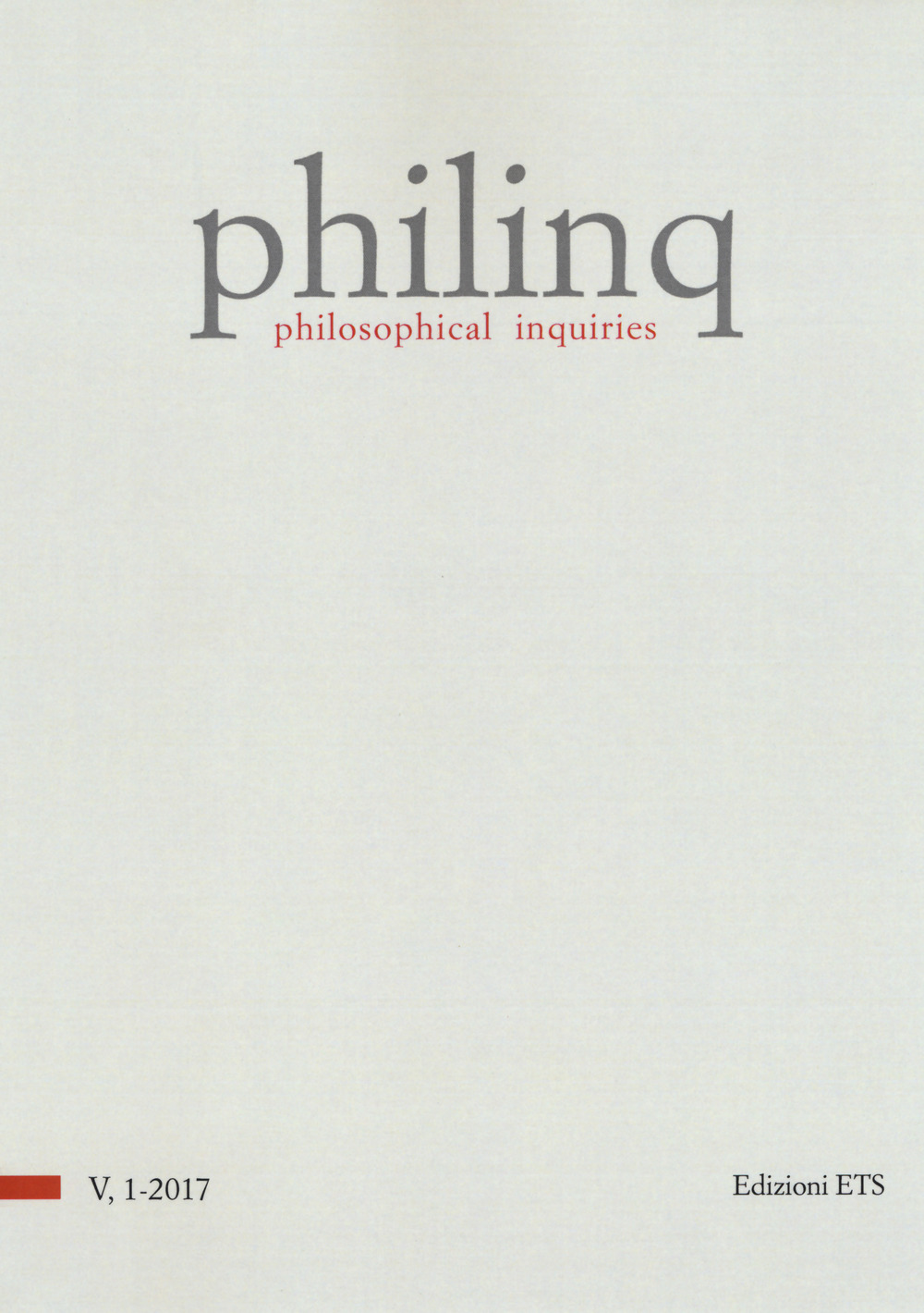 Philinq. Philosophical inquiries (2017). Vol. 1