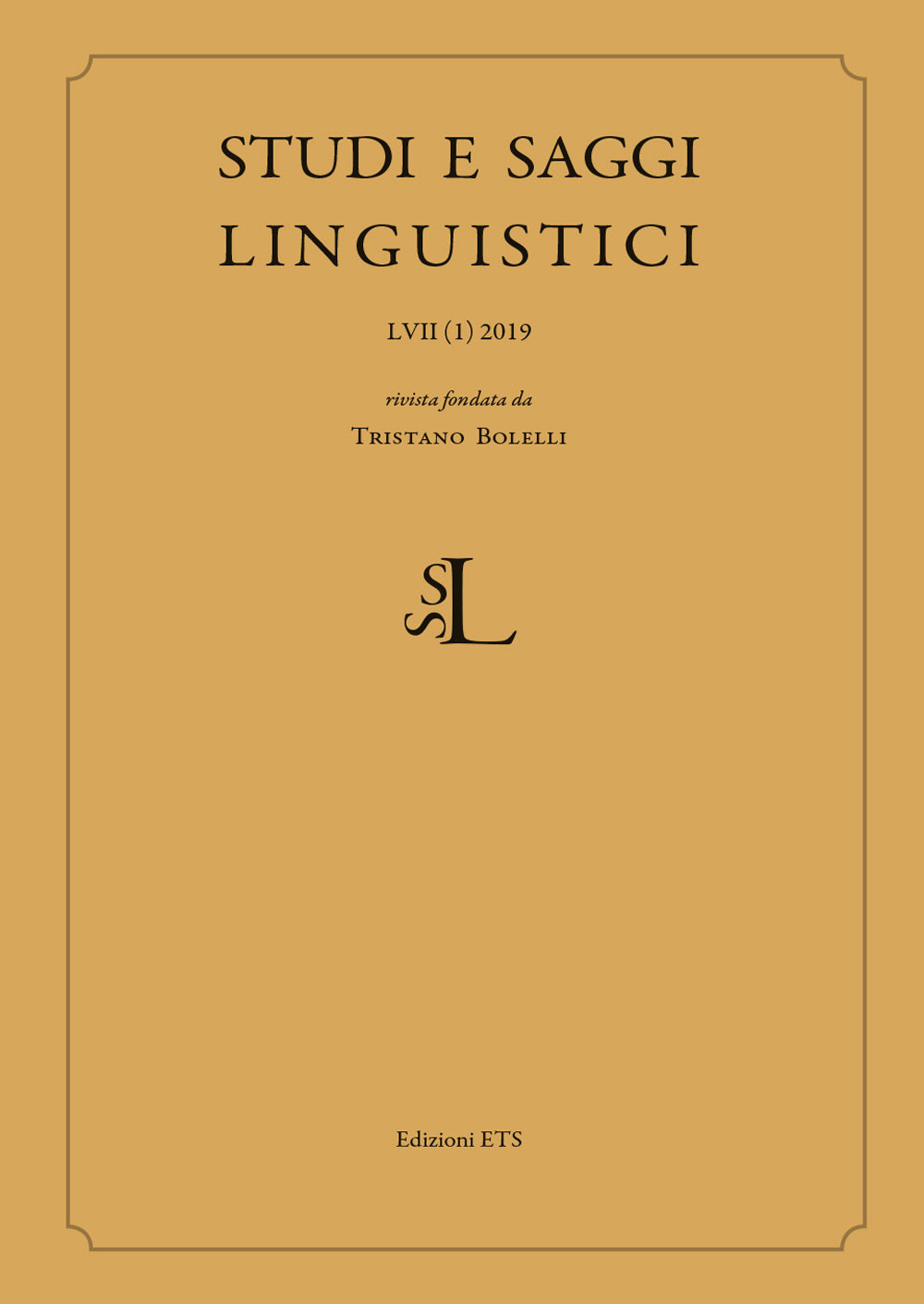 Studi e saggi linguistici (2019). Vol. 1