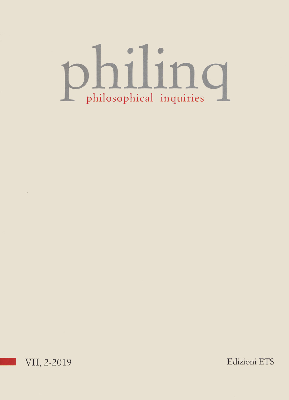 Philinq. Philosophical inquiries (2019). Vol. 2