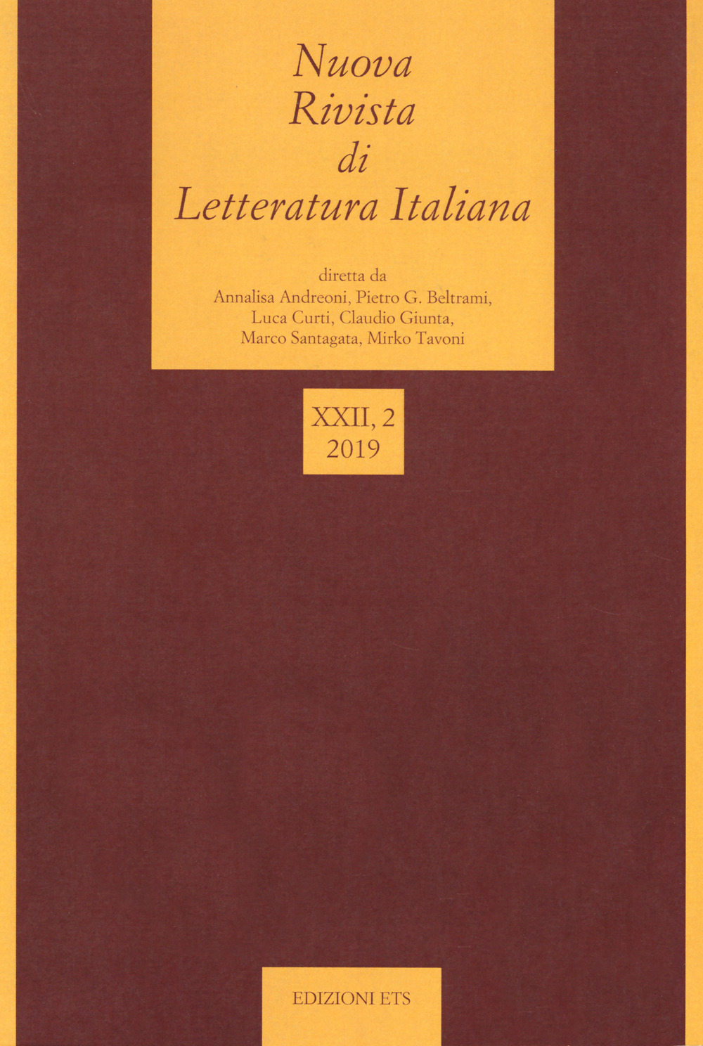 Nuova rivista di letteratura italiana (2019). Vol. 2