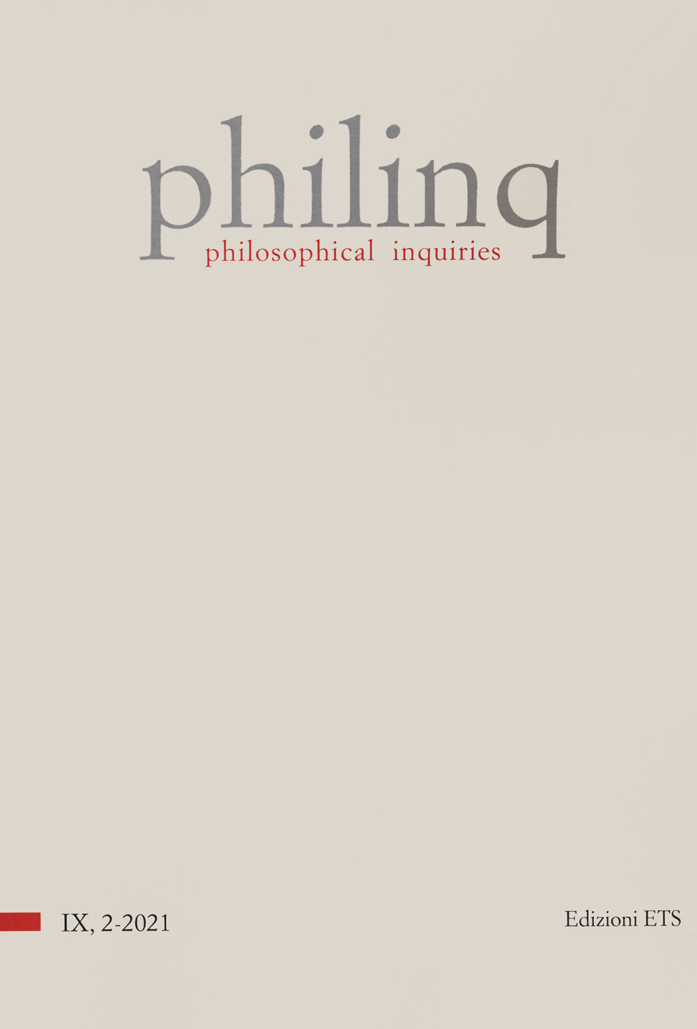 Philinq. Philosophical inquiries (2021). Vol. 2