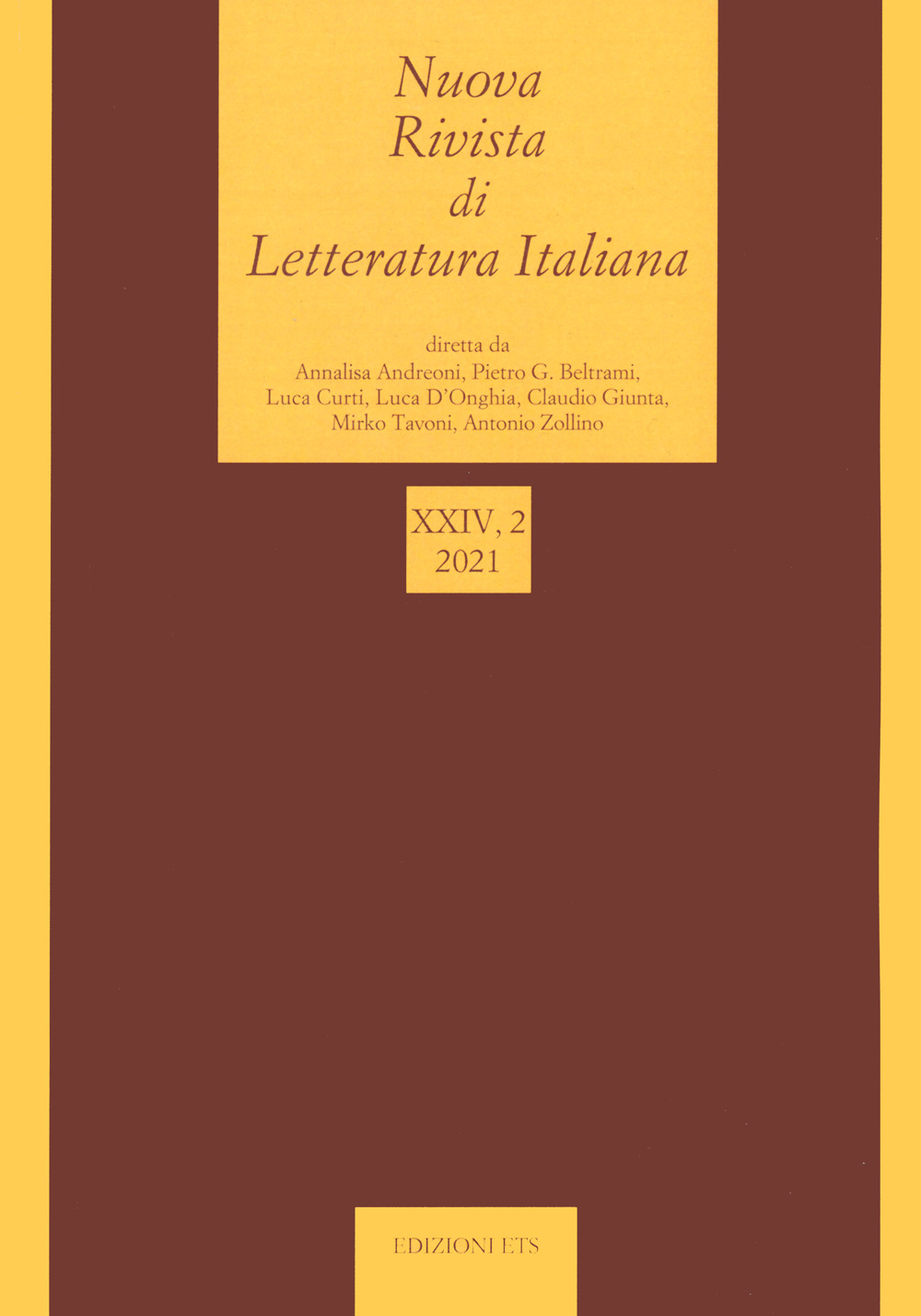 Nuova rivista di letteratura italiana (2021). Vol. 2