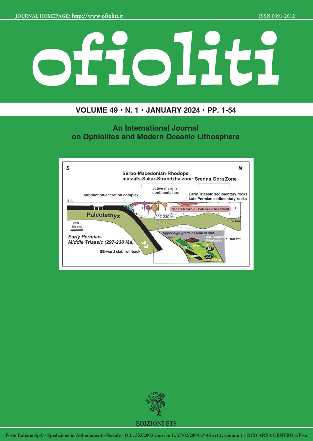 Ofioliti. An international journal on ophiolites and modern oceanic lithosphere (2024). Vol. 49/1