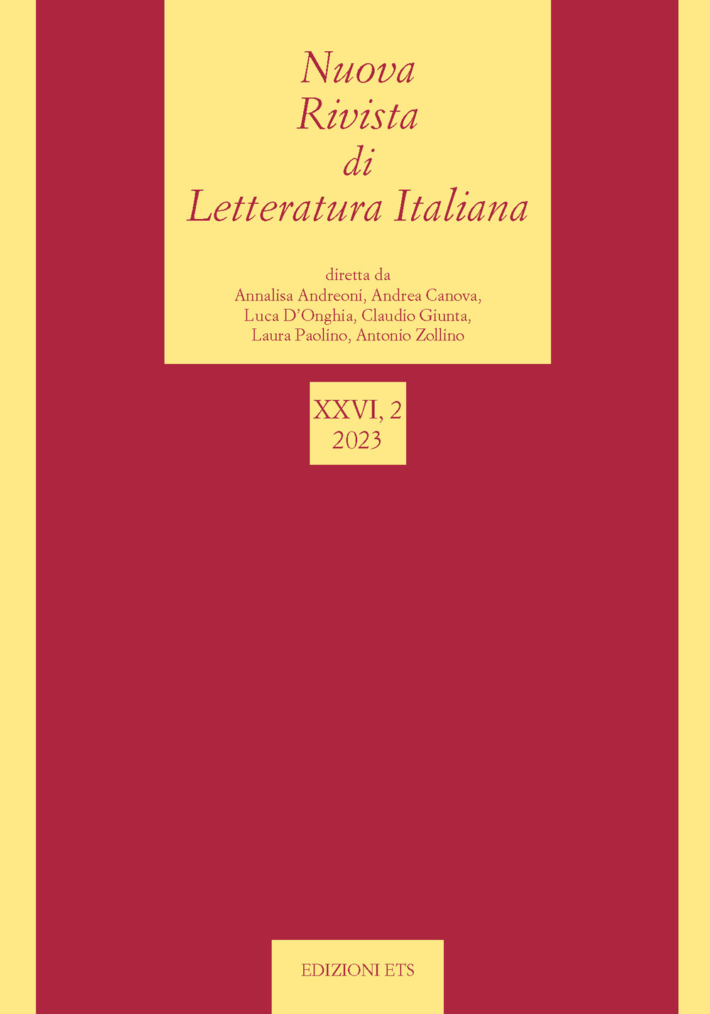 Nuova rivista di letteratura italiana (2023). Vol. 2