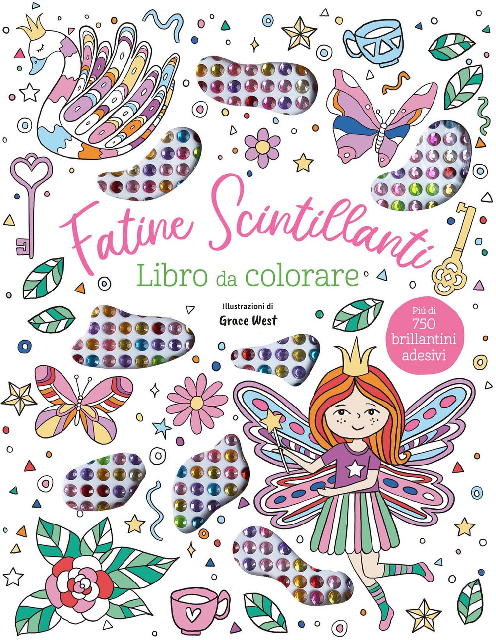 Fatine scintillanti. Libro da colorare. Ediz. illustrata. Con 750 brillantini adesivi