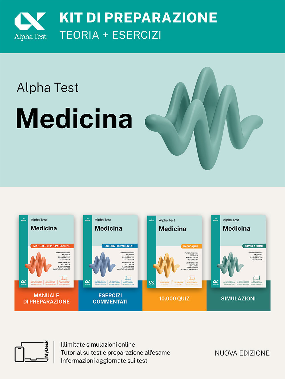 Alpha Test Medicina. Kit di preparazione. Per l'ammissione ai corsi di laurea in Medicina, Odontoiatria e Veterinaria delle università statali. Nuova edizione con i quesiti della banca dati ufficiale 2024. Ediz. MyDesk. Con Contenuto digitale per download