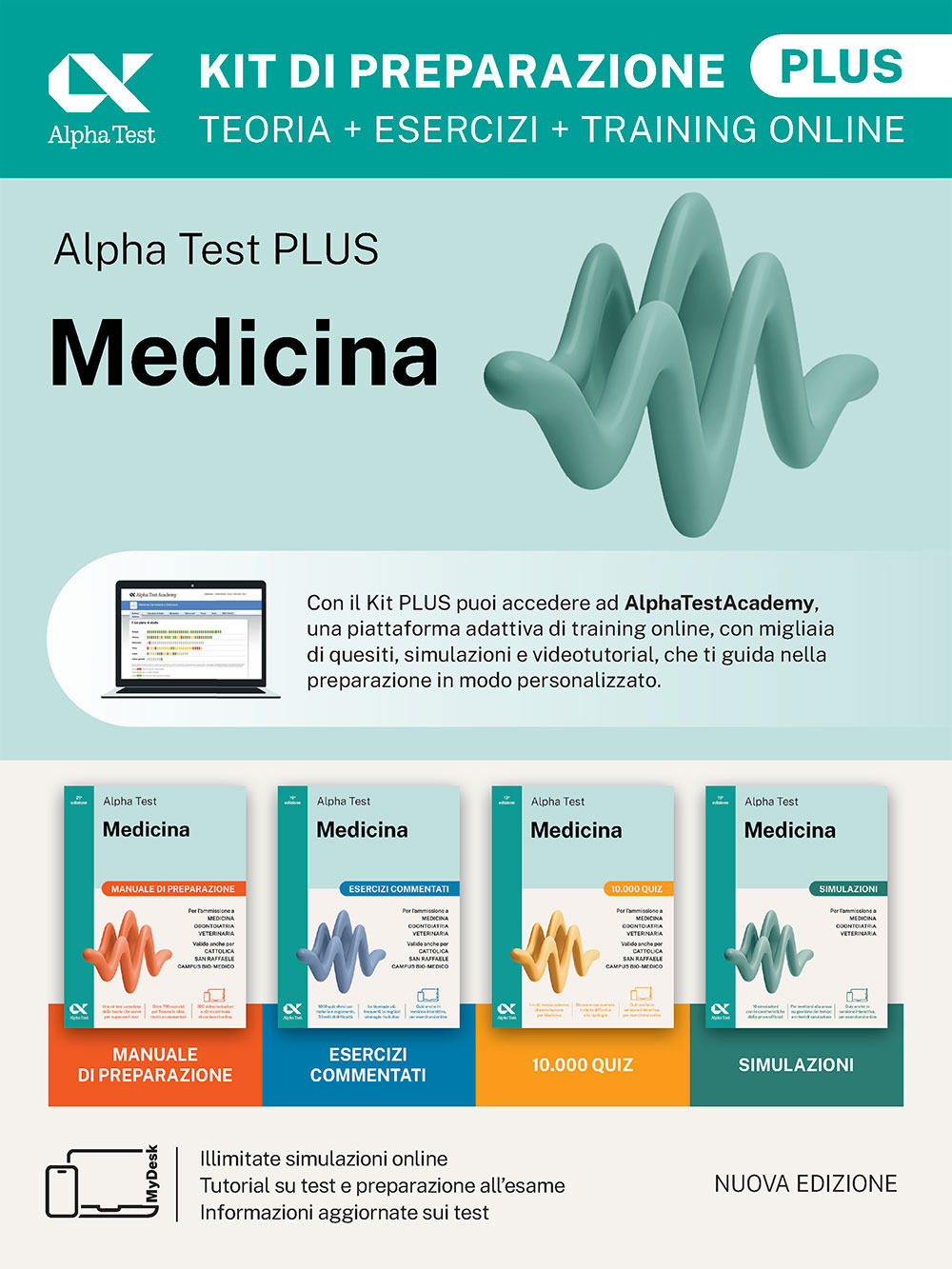 Alpha Test Plus Medicina. Kit di preparazione Plus. Per l'ammissione ai corsi di laurea in Medicina, Odontoiatria e Veterinaria delle università statali. Nuova edizione con i quesiti della banca dati ufficiale 2024. Ediz. MyDesk. Con Contenuto digitale pe