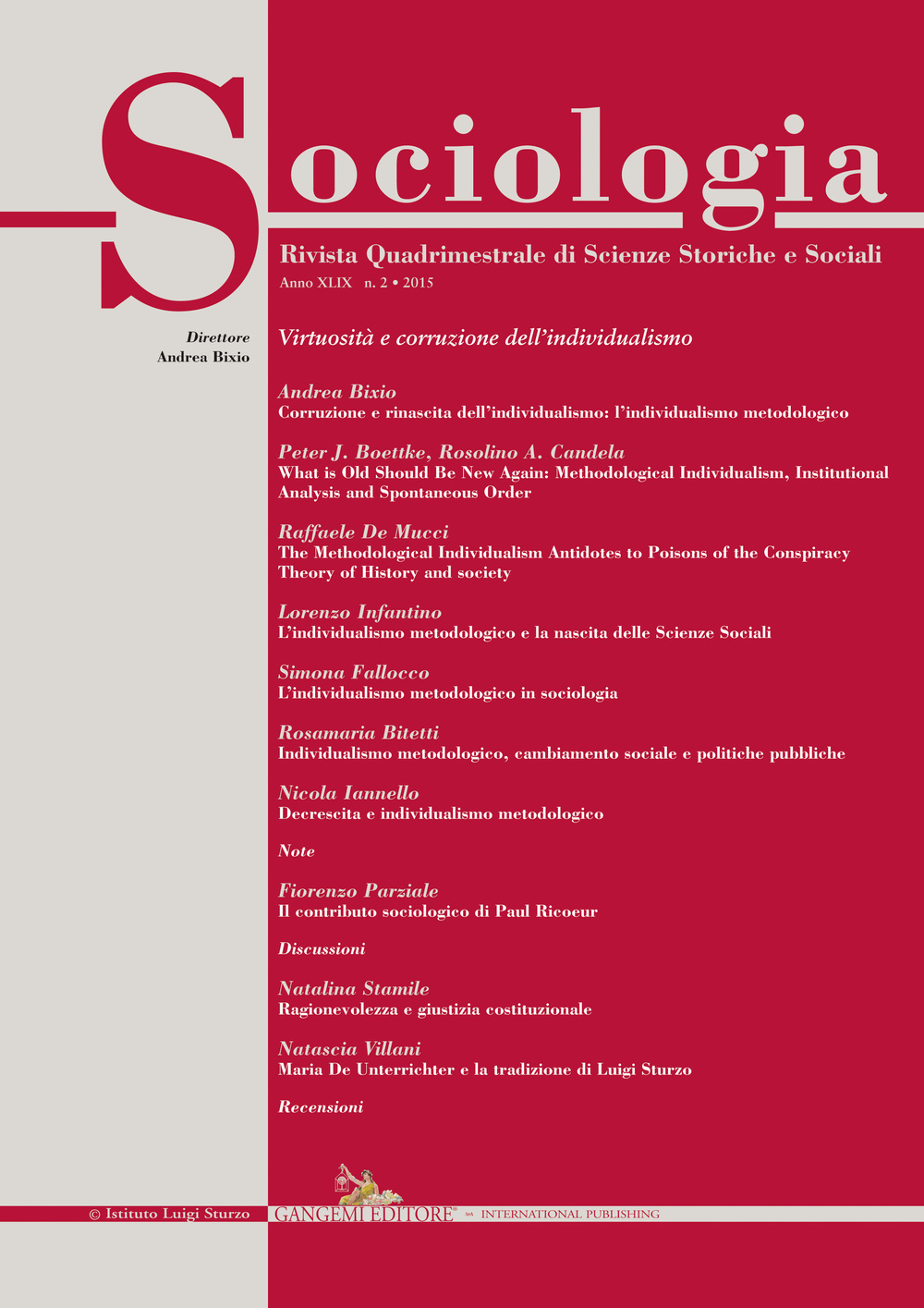 Sociologia. Rivista quadrimestrale di scienze storiche e sociali (2015). Vol. 2