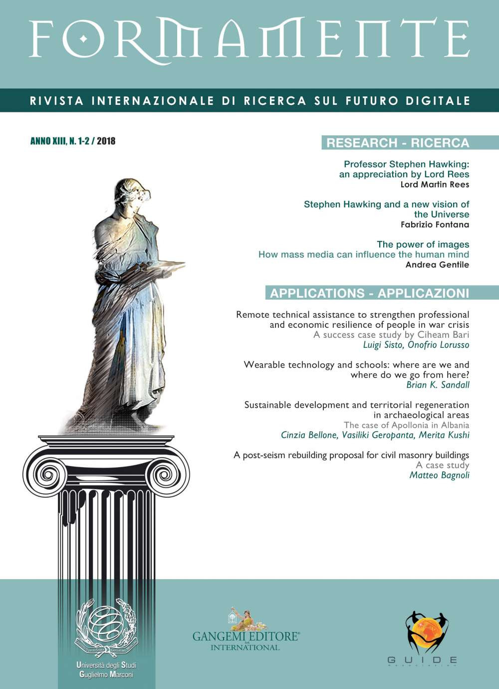 Formamente. Rivista internazionale sul futuro digitale. Ediz. inglese (2018). Vol. 1-2