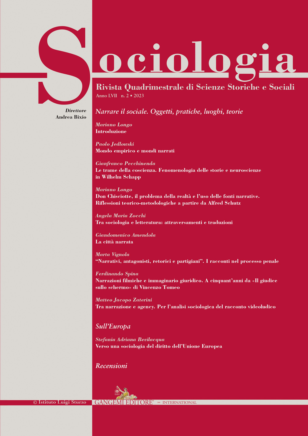 Sociologia. Rivista quadrimestrale di scienze storiche e sociali (2023). Vol. 2