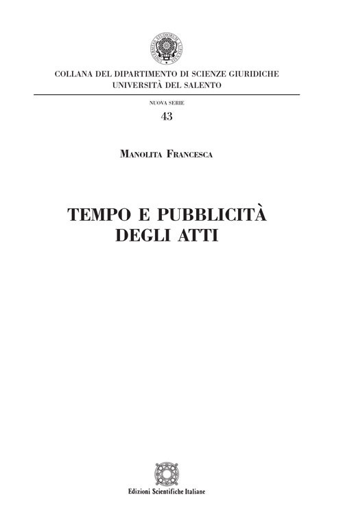 Tempo e pubblicità degli atti