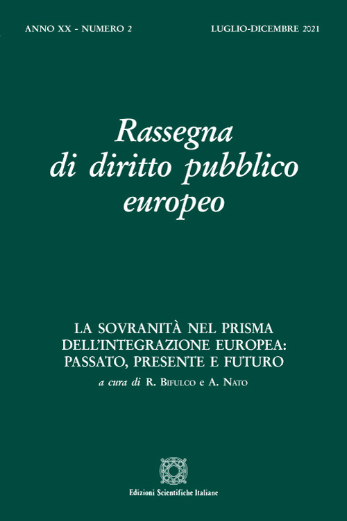 Rassegna di diritto pubblico europeo (2021). Vol. 2: (Luglio-Dicembre)