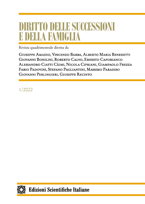 Diritto delle successioni e della famiglia (2022). Vol. 1