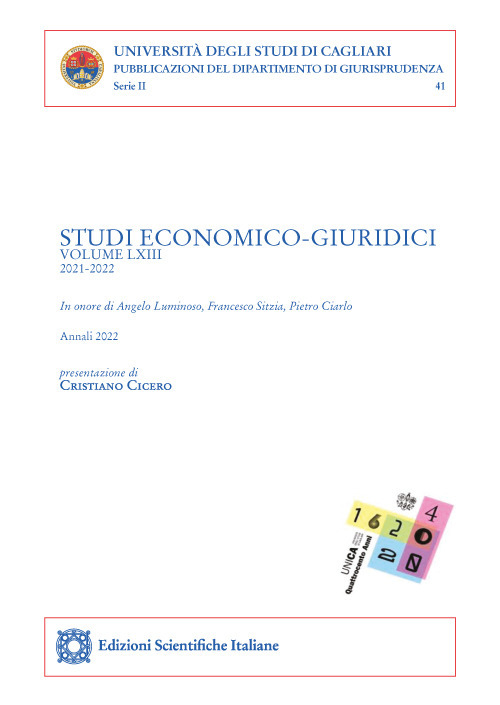 Studi economico-giuridici (2022). Vol. 1-2: Annali