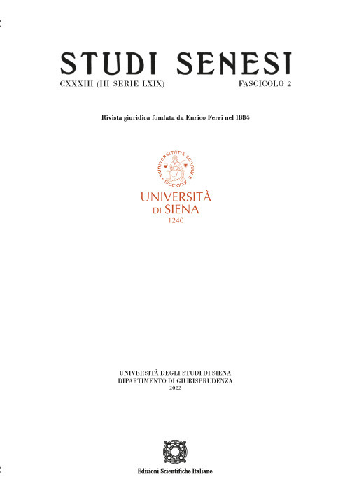 Studi senesi. Rivista giuridica (2022). Vol. 2