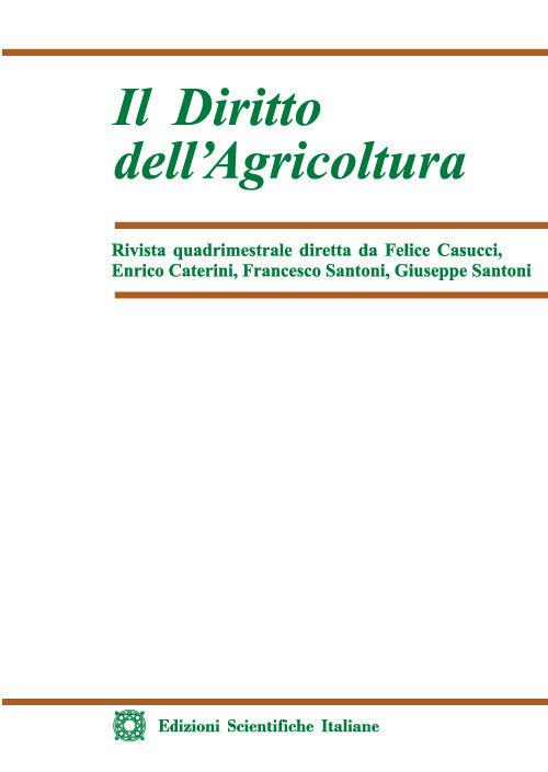 Il diritto dell'agricoltura (2022). Vol. 1