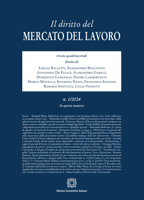 Il diritto del mercato del lavoro (2024). Vol. 1