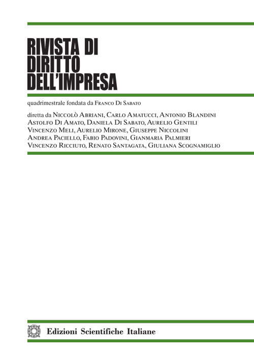 Rivista di diritto dell'impresa (2024). Vol. 1