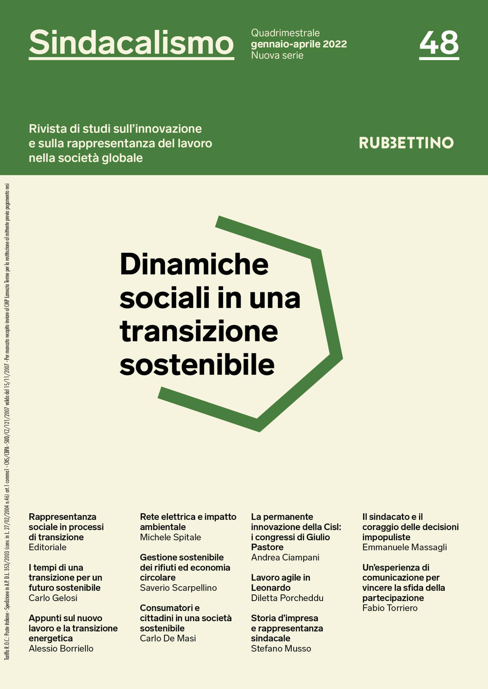 Sindacalismo. Rivista di studi sull'innovazione e sulla rappresentanza del lavoro nella società globale (2022). Vol. 48