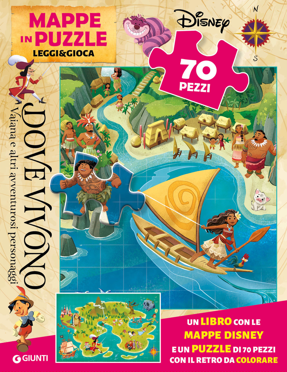 Dove vivono Vaiana e altri amici d'avventura. Mappe in puzzle. Leggi&Gioca. Ediz. a colori. Con puzzle 70 pezzi