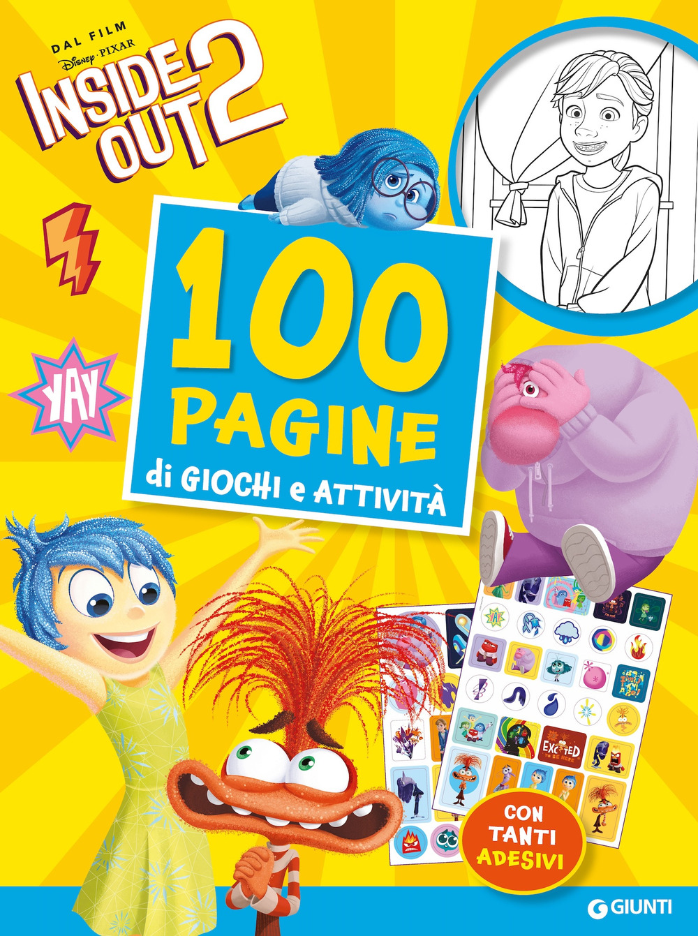 100 pagine di giochi e attività. Inside Out 2. Con adesivi. Ediz. a colori