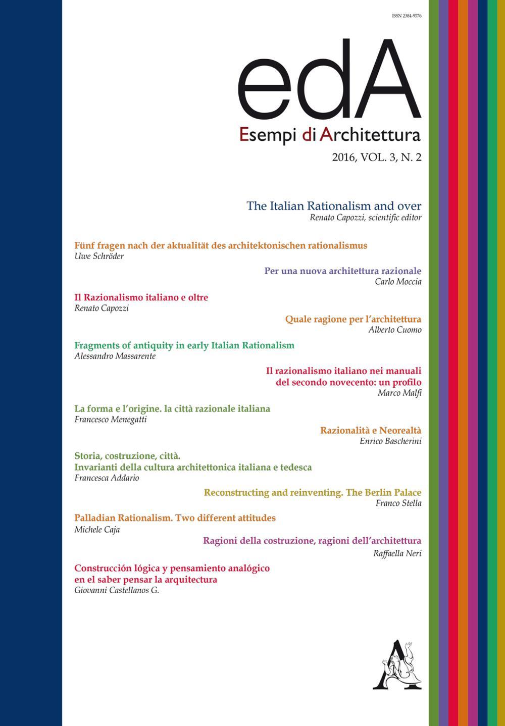 Esempi di architettura. International journal of architecture and engineering (2016). Vol. 3