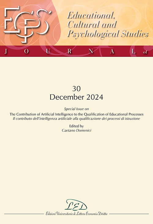 Journal of educational, cultural and psychological studies (ECPS journal) (2024). Ediz. bilingue. Vol. 30: The contribution of artificial intelligence to the qualification of educational processes-Il contributo dell'intelligenza artificiale alla qualifica