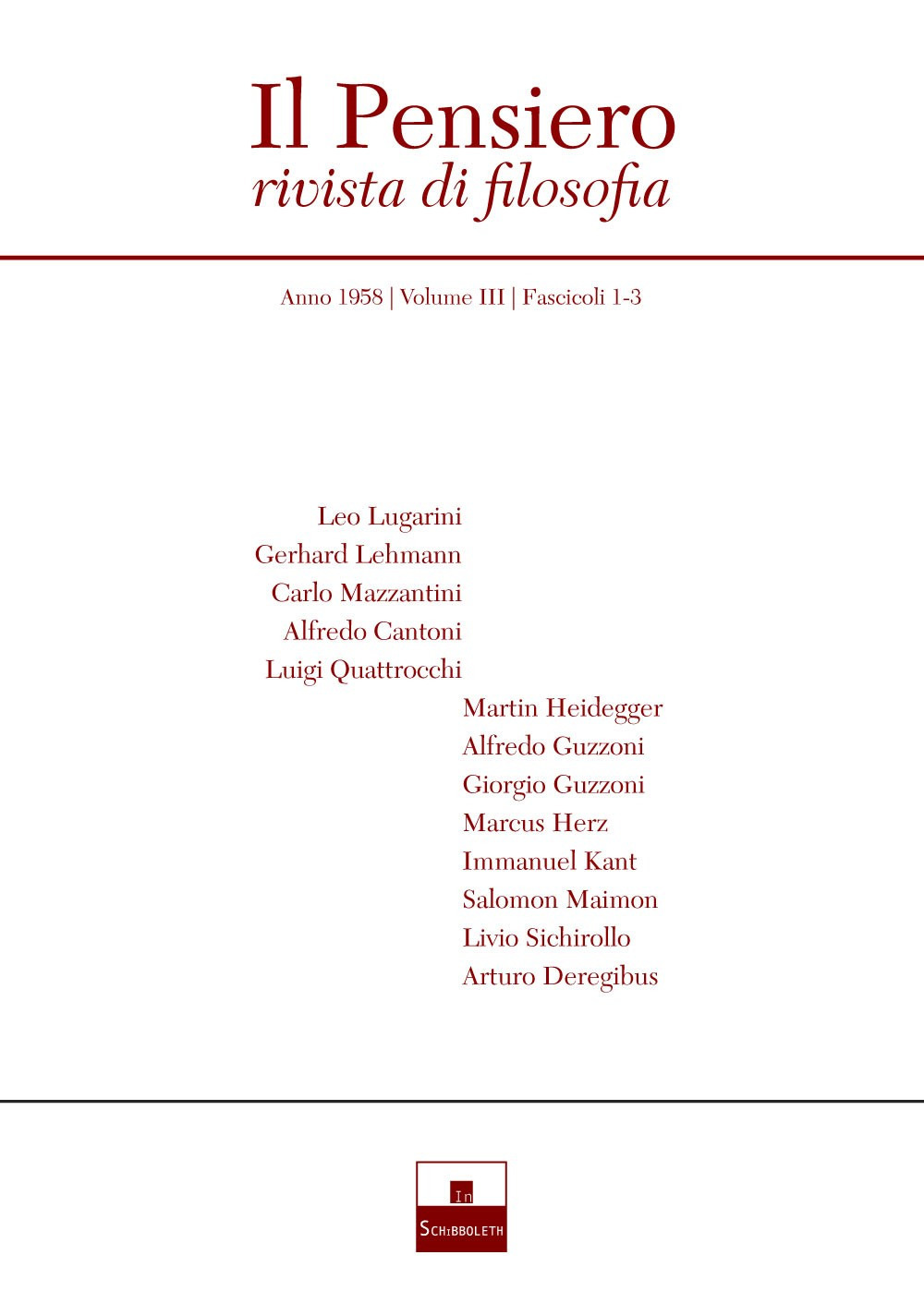 Il pensiero. Rivista di filosofia (1958). Vol. 3/1-3