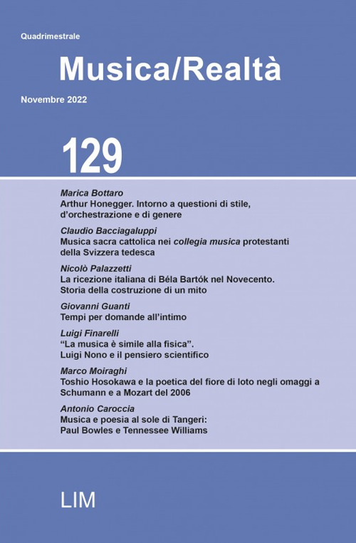 Musica/realtà (2022). Vol. 129