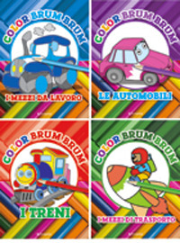 Color brum brum. 4 album da colorare sfusi tema veicoli. Ediz. illustrata