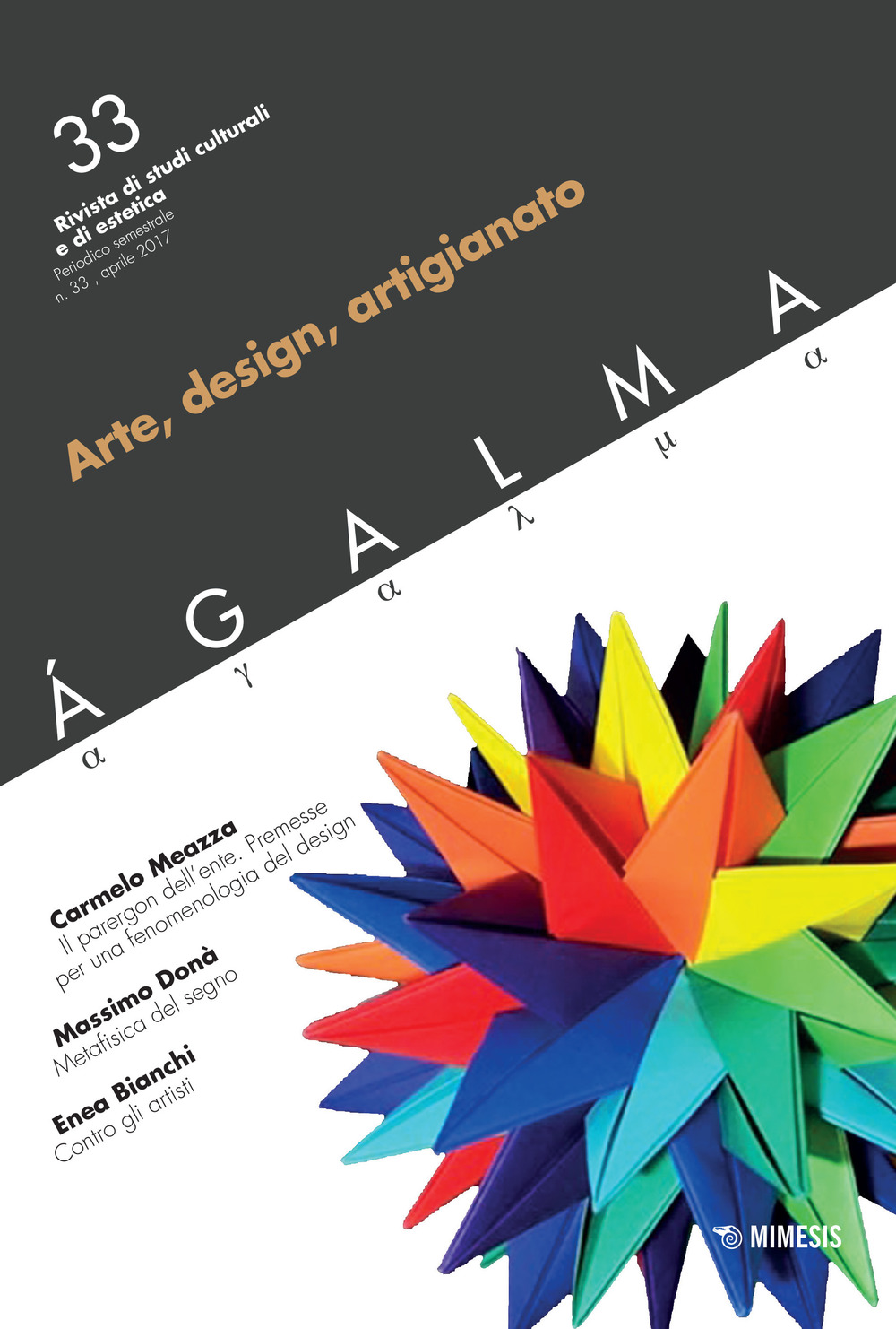 Ágalma . Vol. 33: Arte, design, artigianato