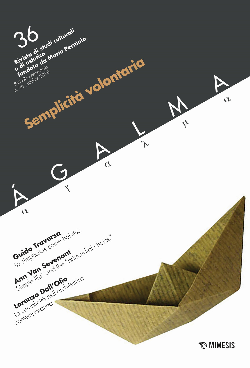 Ágalma (2018). Vol. 36: Semplicità volontaria