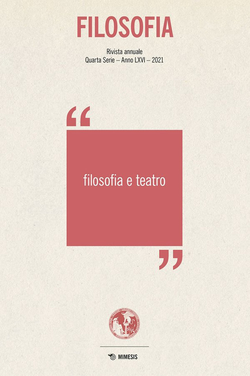 Filosofia. Filosofia e teatro (2021)